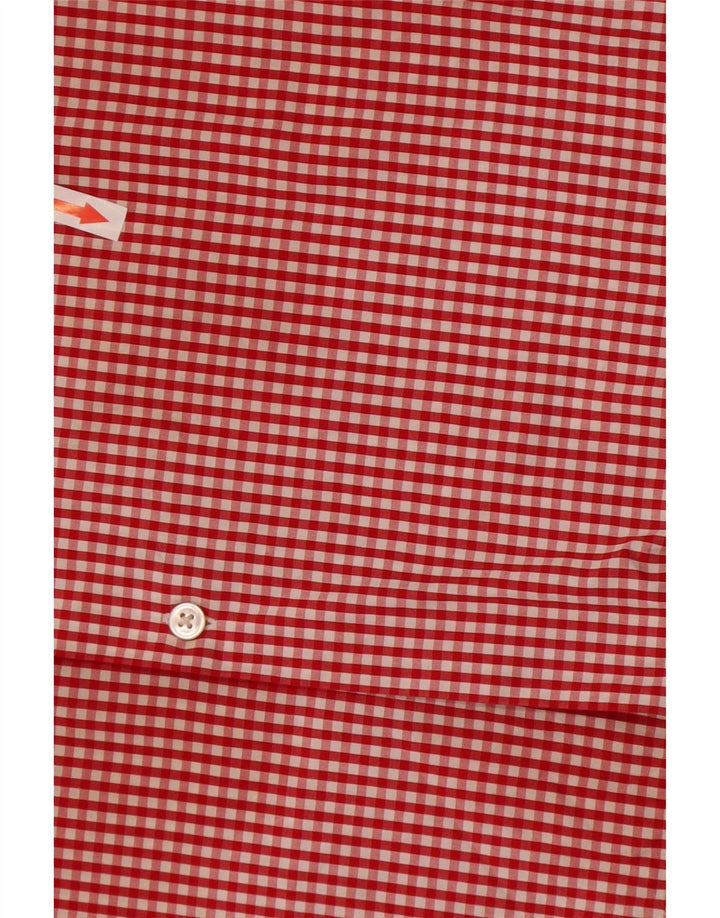 Hugo Boss Herre Regular Fit skjorte str. 41 16 Large Red Gingham Cotton