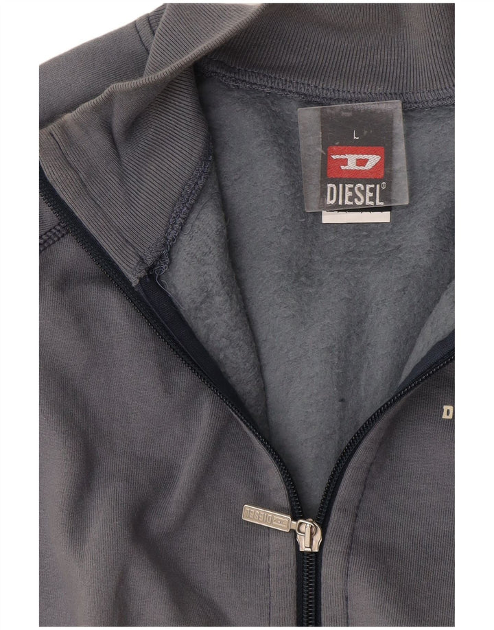 Diesel Womens Crop træningsdragt Topjakke UK 14 Stor Grå Bomuld