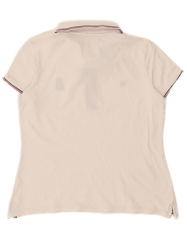 Crew Clothing Dame Polo Shirt UK 12 Medium White Colourblock