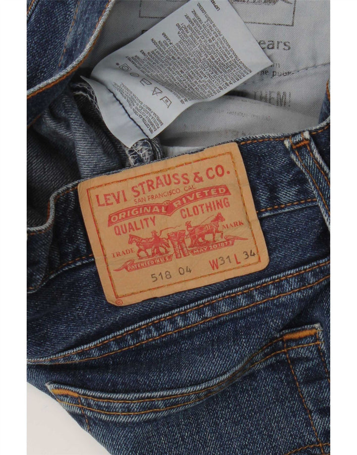 Levi's Herre 518 Distressed Bootcut Jeans W31 L30 Blue Cotton