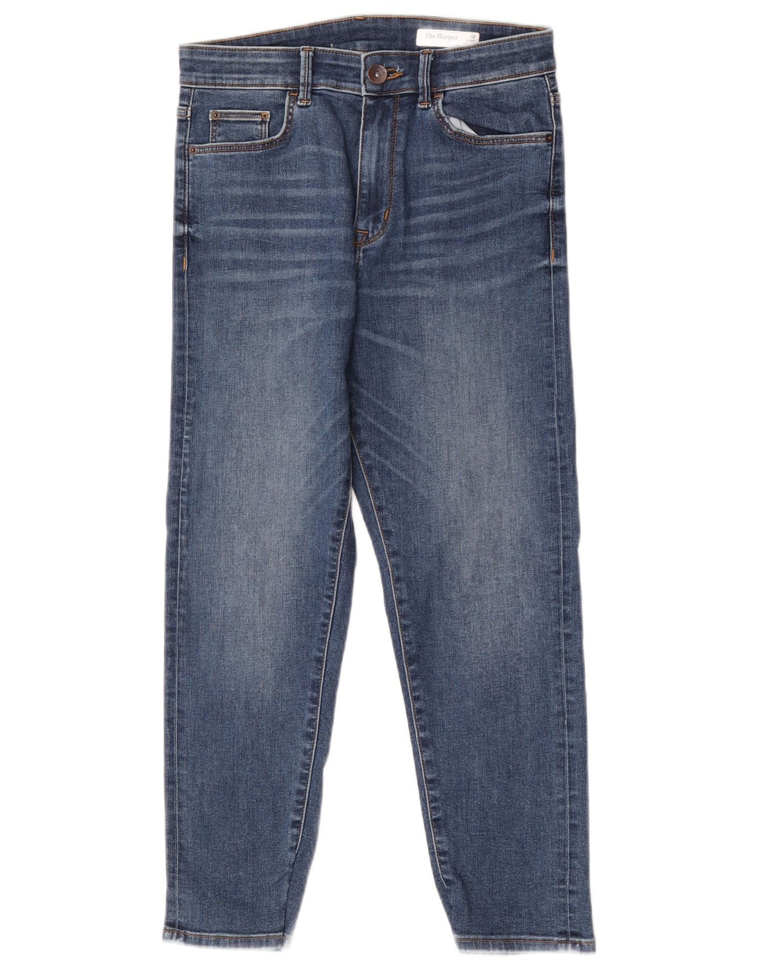 Marks & Spencer Dame Cigarette Crop Slim Jeans UK 10 Small W28 L24 Blue