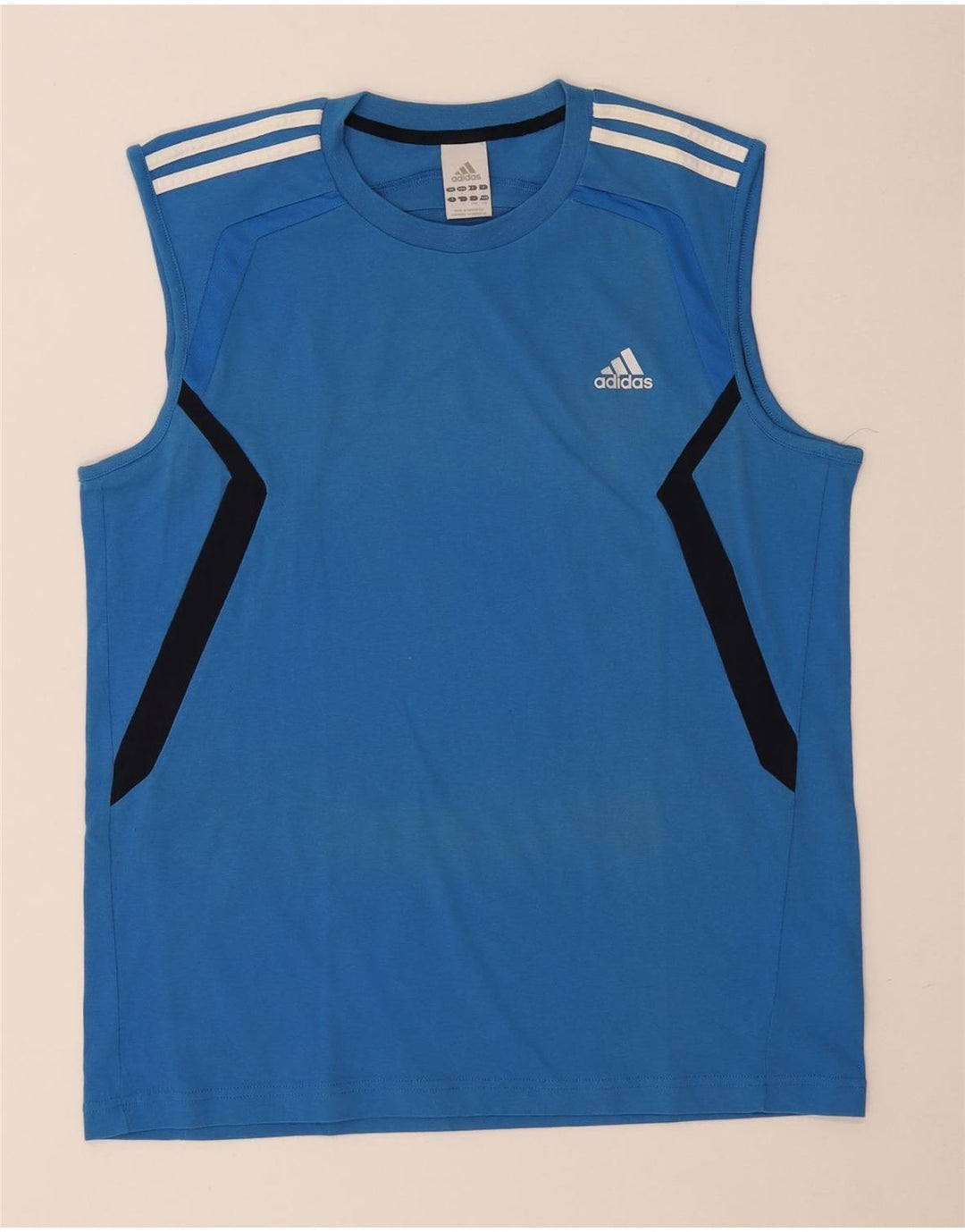 Adidas Herre Climalite Vest Top Stor Blå Colourblock Bomuld