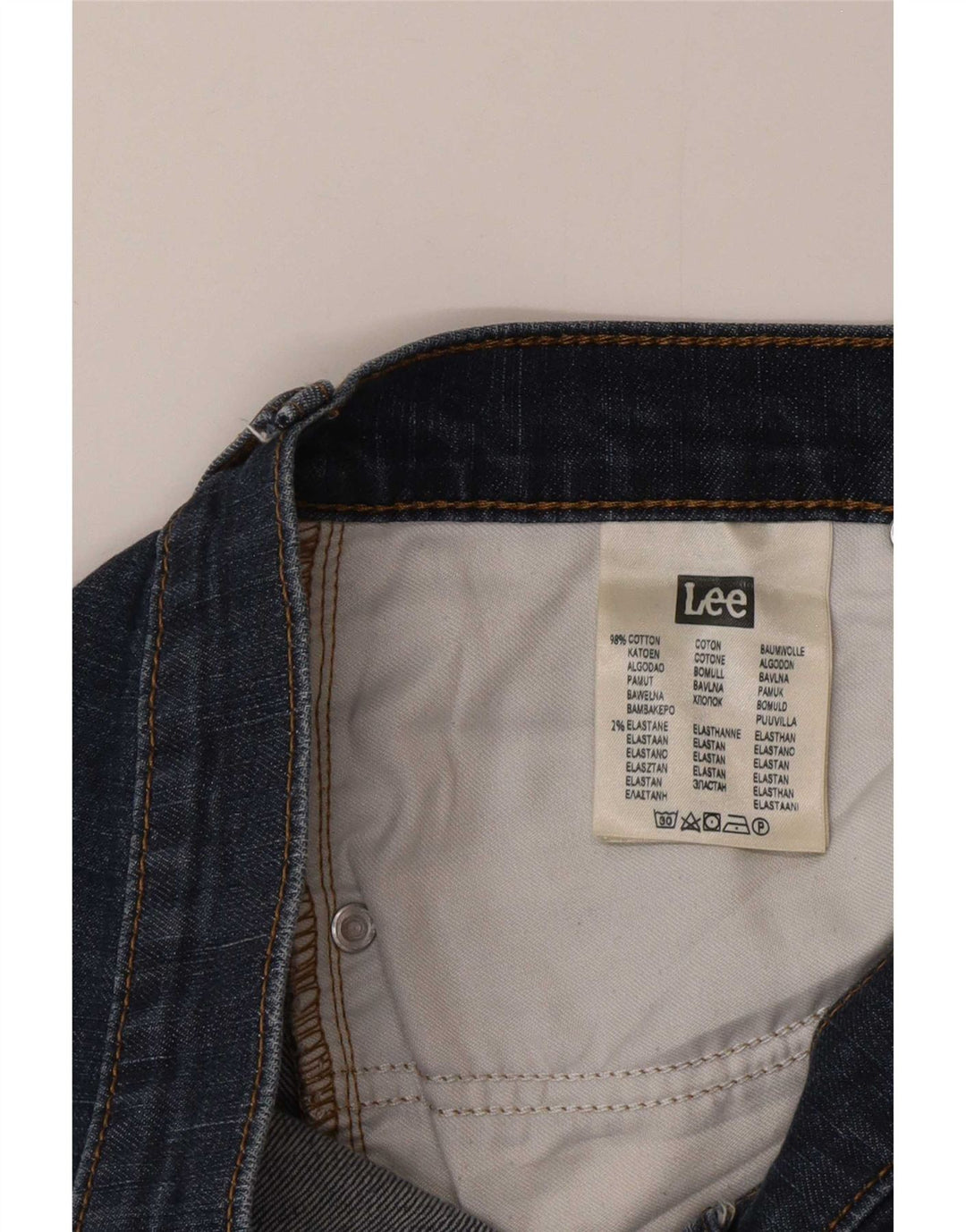 Lee Herre Rider Slim Jeans W30 L32 Marineblå Bomuld