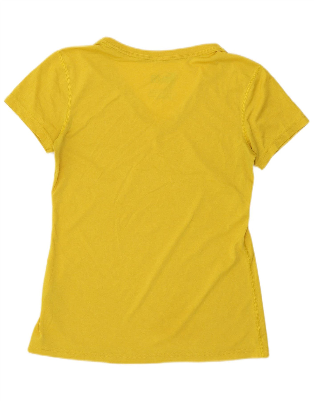 NIKE Womens Dri Fit T-Shirt Top UK 10 Small Yellow Polyester