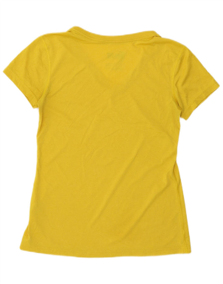 NIKE Womens Dri Fit T-Shirt Top UK 10 Small Yellow Polyester