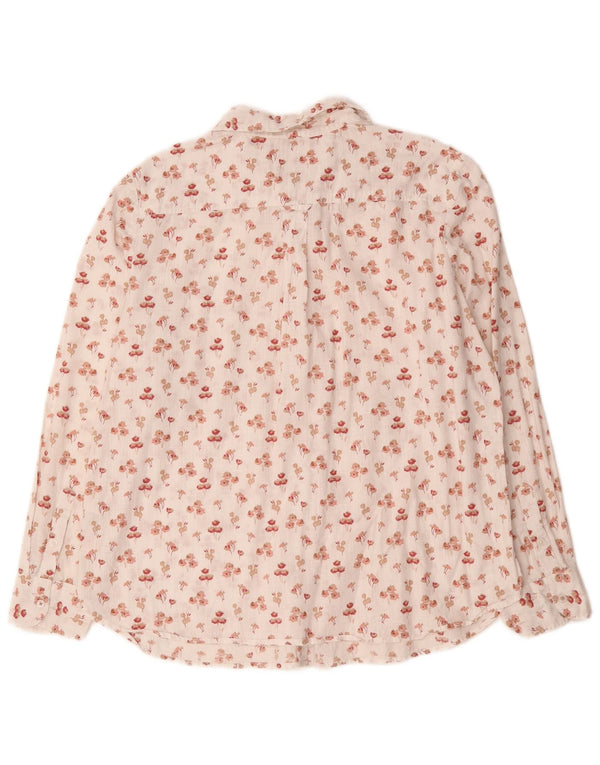 Fat Face Womens Classic Fit Shirt UK 16 Large White Floral Cotton