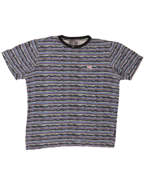 BILLABONG Herre Grafisk T-Shirt Top 2XL Blå Stribet Bomuld