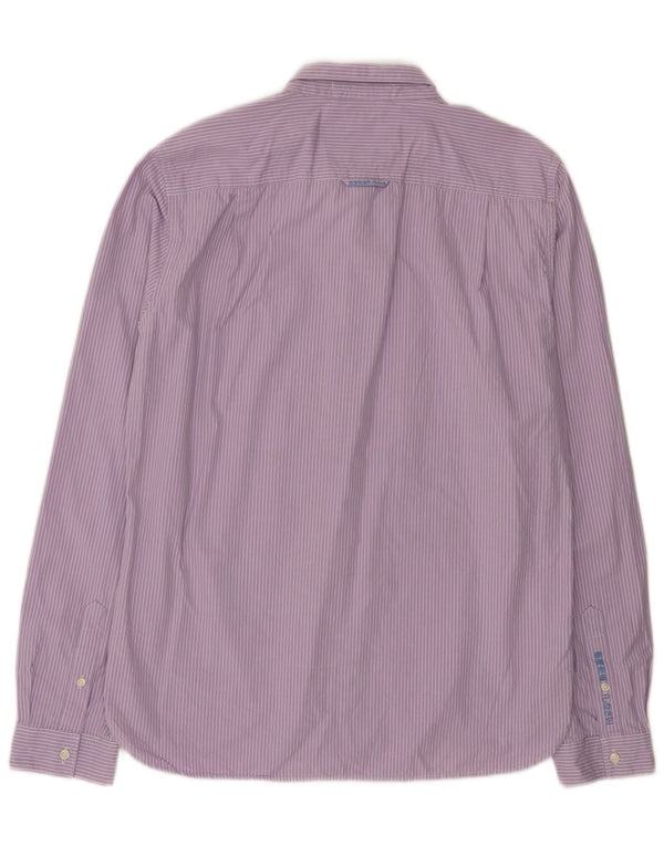 Superdry Herre Extra Slim Fit skjorte 2XL lilla nålestribet bomuld
