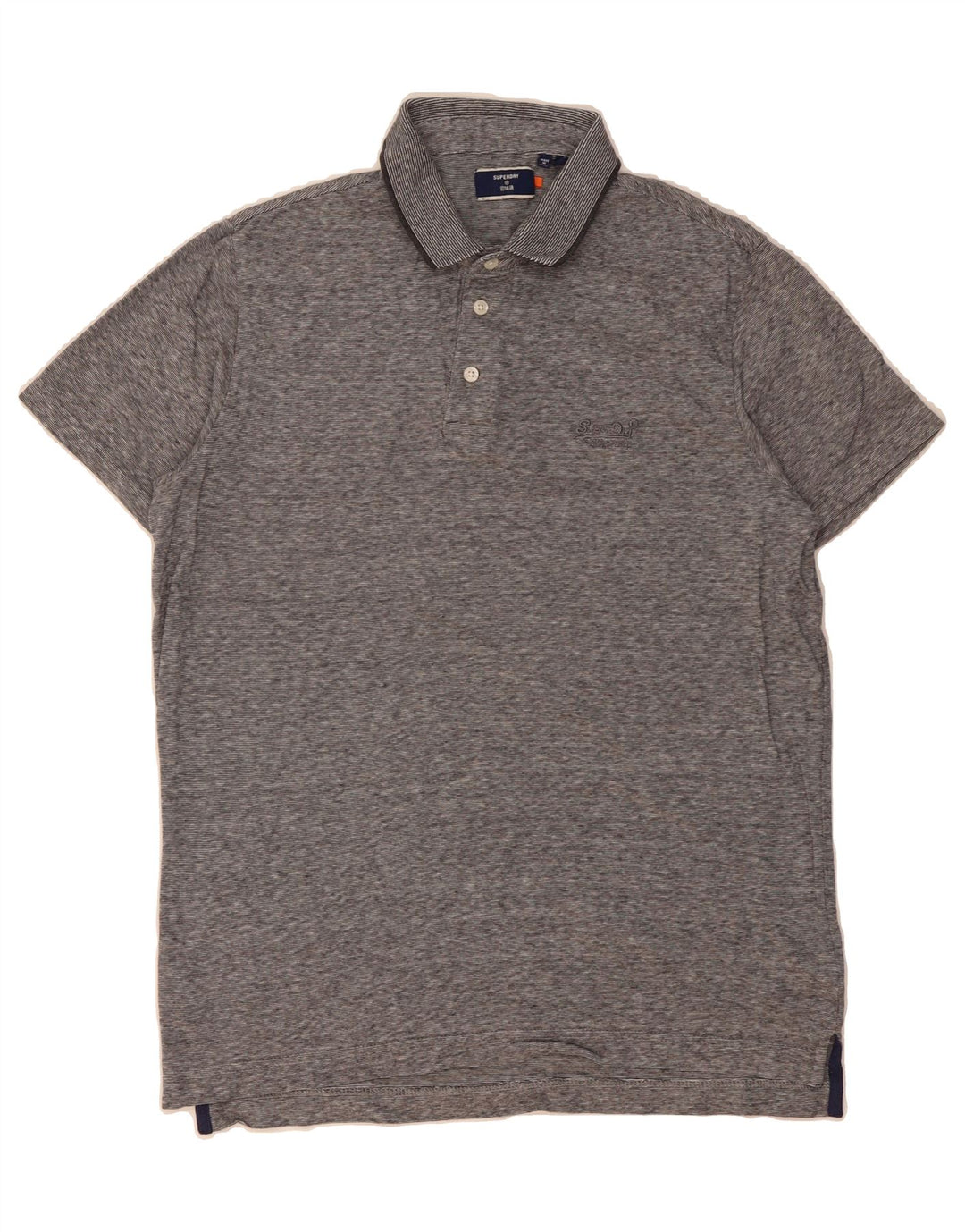 SUPERDRY Mens Polo Shirt Large Grey Flecked Cotton Vintage Superdry and Second-Hand Superdry from Messina Hembry 
