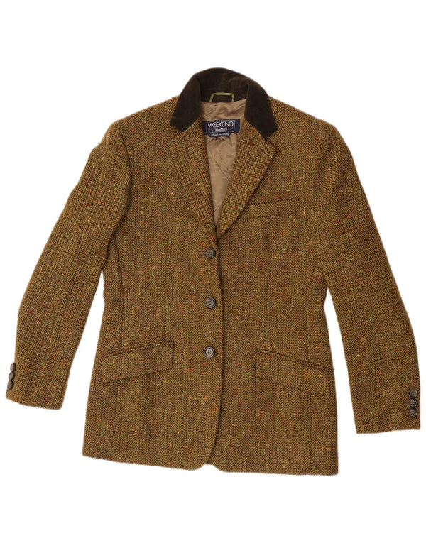 Max Mara Dame 3 Button Blazer Jacket UK 10 Small Khaki Sildeben