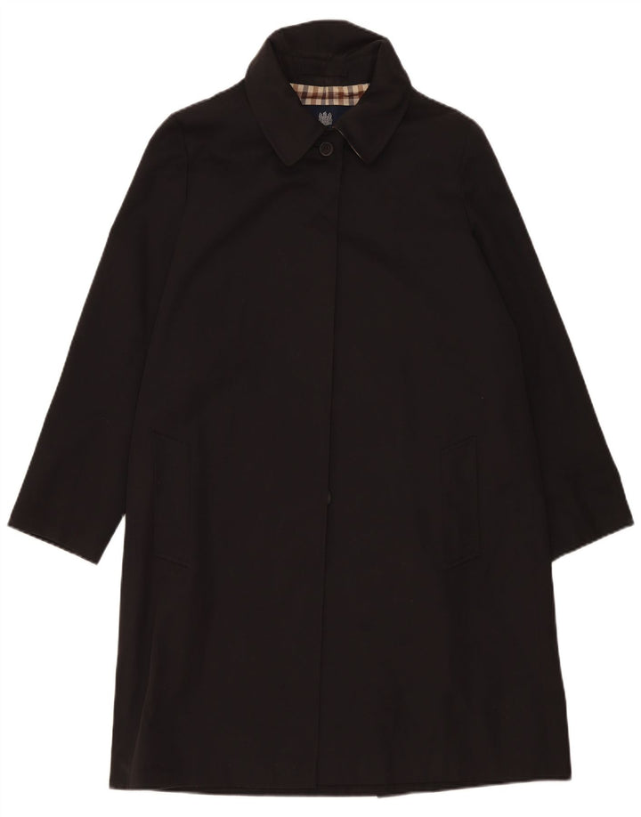 Aquascutum overfrakke til kvinder UK 14 Stor sort polyester