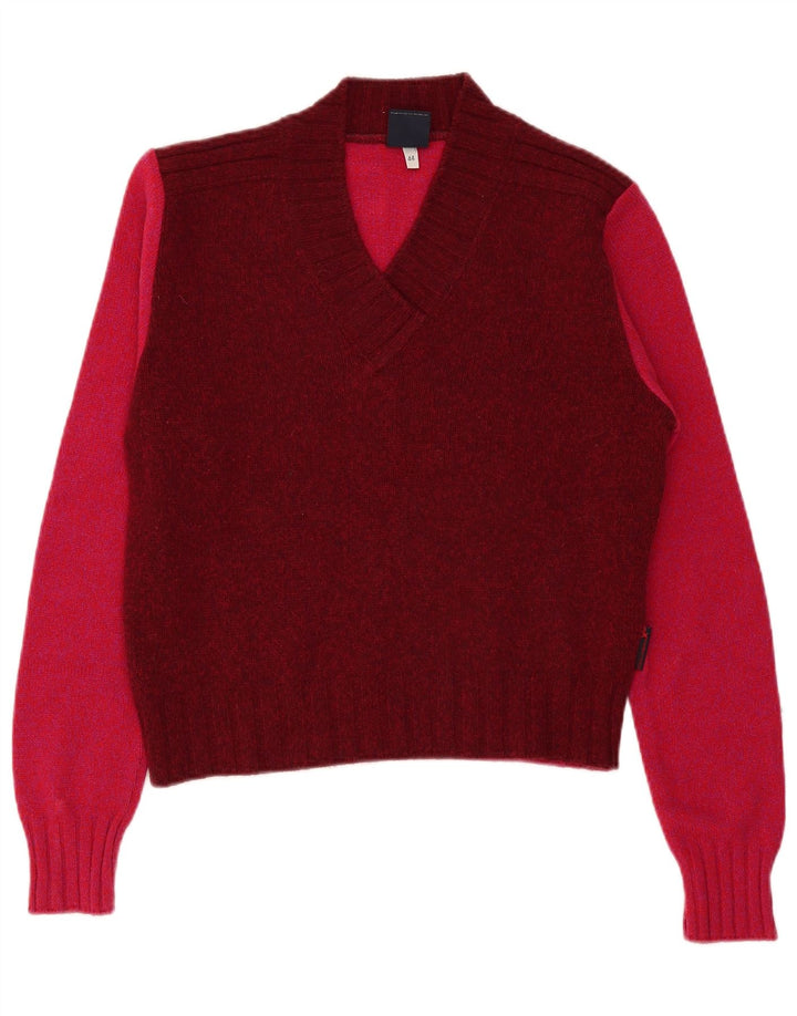 Dolce & Gabbana Dame V-hals sweater IT 44 Medium Burgundy