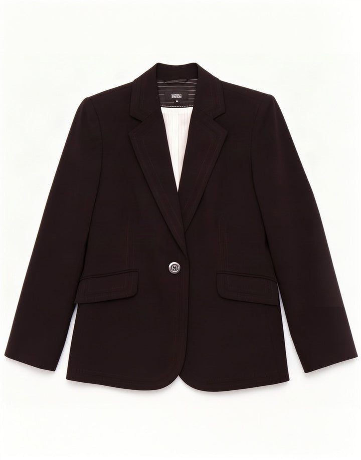 Marks & Spencer Dame 1-knaps blazerjakke UK 16 Stor sort polyester