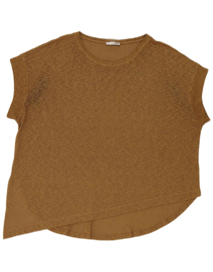 Zara Dame Asymmetrisk Oversized Bluse Top UK 16 Large Khaki
