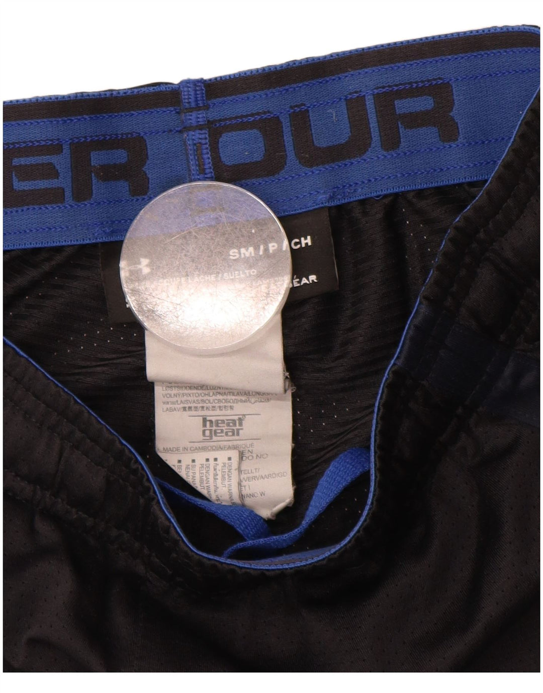 Under Armour Herre Heat Gear Sports Shorts Small Black Colourblock Polyester