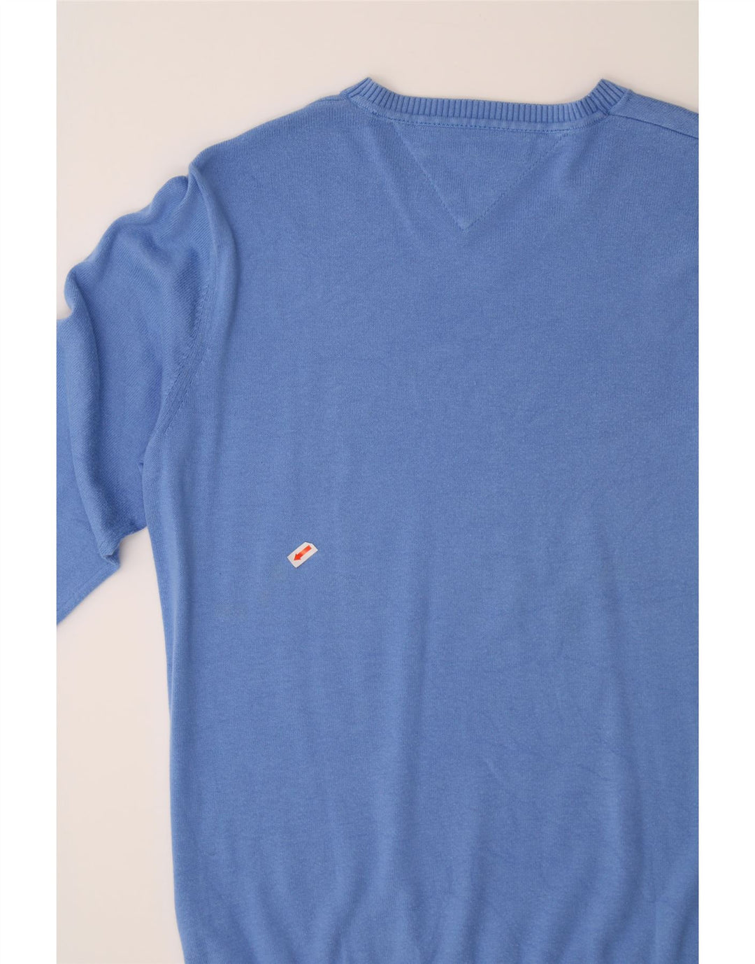 TOMMY HILFIGER Mens V-Neck Jumper Sweater Small Blue Cotton Vintage Tommy Hilfiger and Second-Hand Tommy Hilfiger from Messina Hembry 