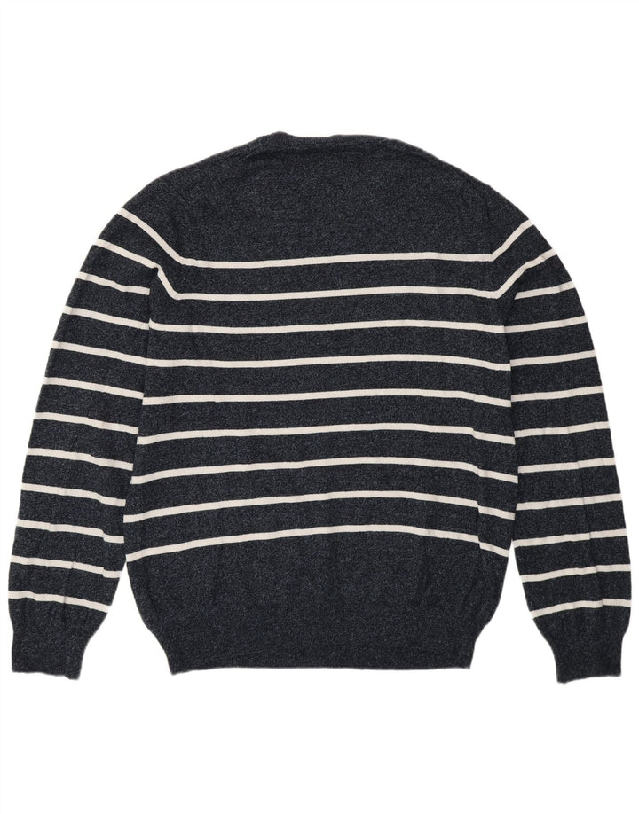 Marks & Spencer Herre sweater med rund hals, stor marineblå stribet
