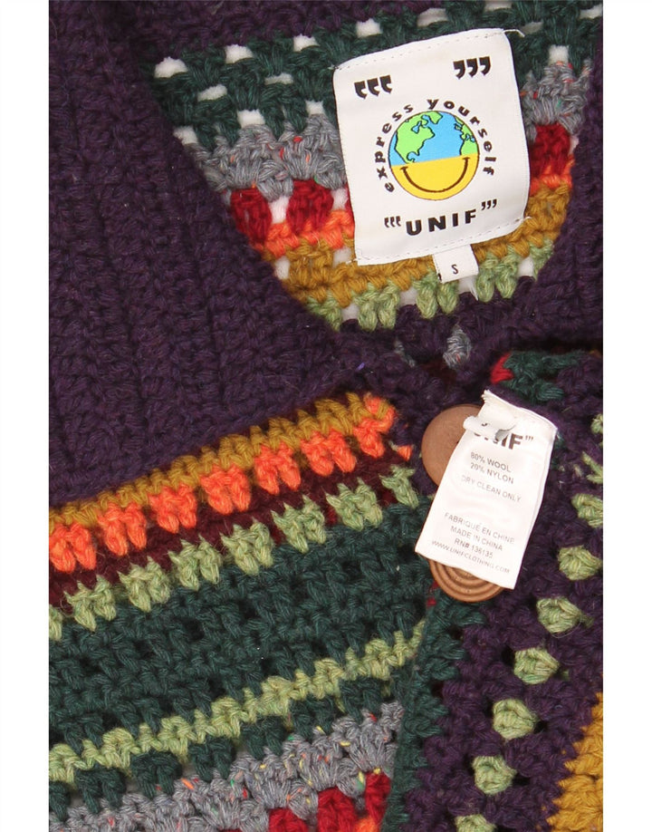 Unif Dame Oversized Cardigan Sweater UK 10 Small Flerfarvet Stribet