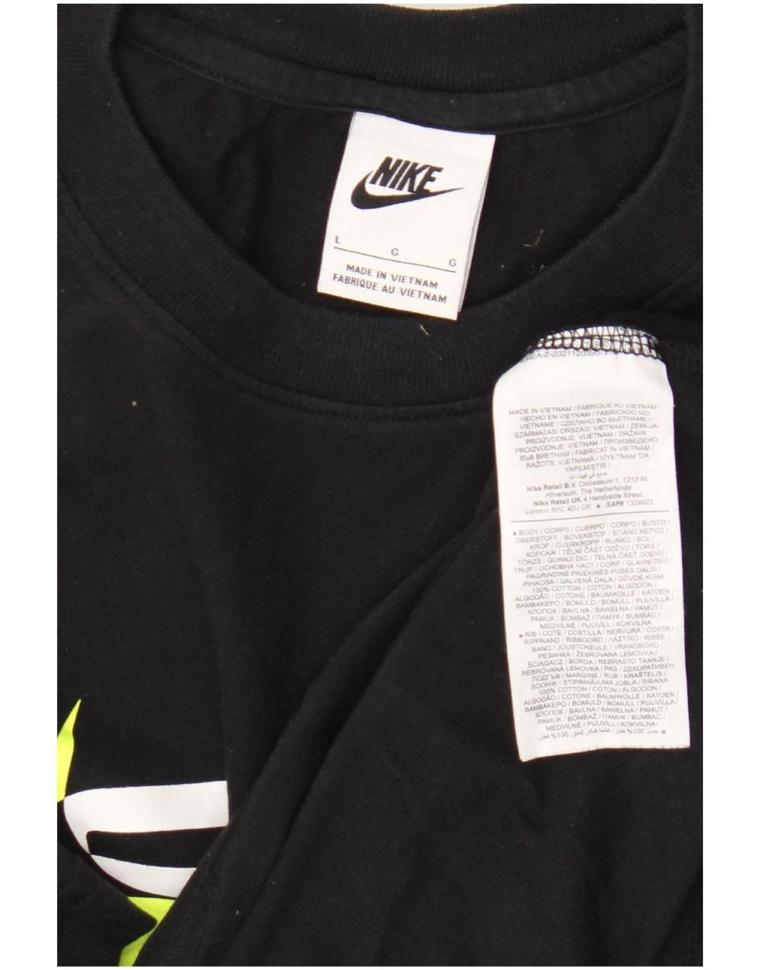 Nike grafisk T-shirt top til mænd, stor sort bomuld