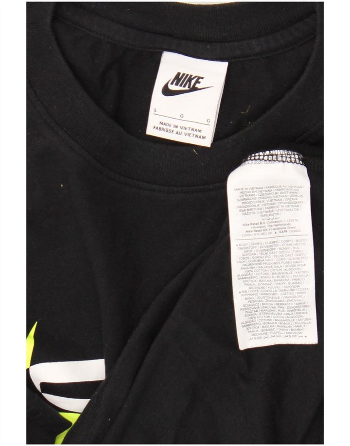 Nike grafisk T-shirt top til mænd, stor sort bomuld