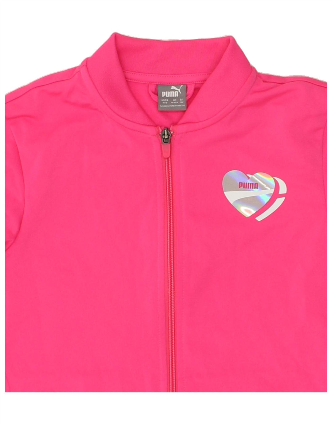 PUMA Girls Tracksuit Top Jacket 11-12 Years Pink Polyester | Vintage Puma | Thrift | Second-Hand Puma | Used Clothing | Messina Hembry 