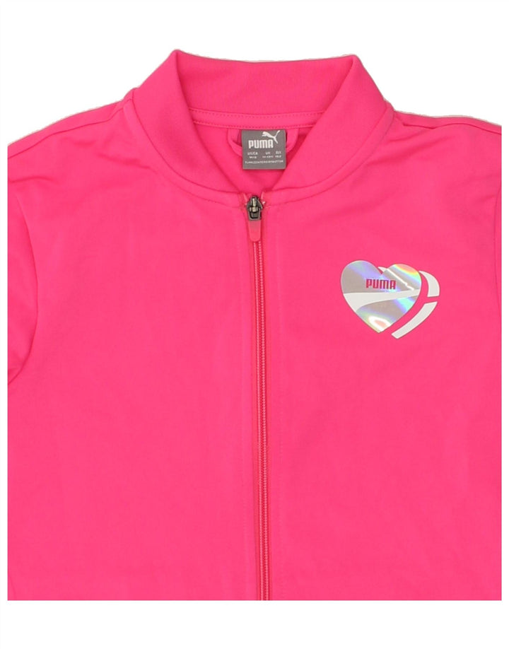 PUMA Girls Tracksuit Top Jacket 11-12 Years Pink Polyester | Vintage Puma | Thrift | Second-Hand Puma | Used Clothing | Messina Hembry 