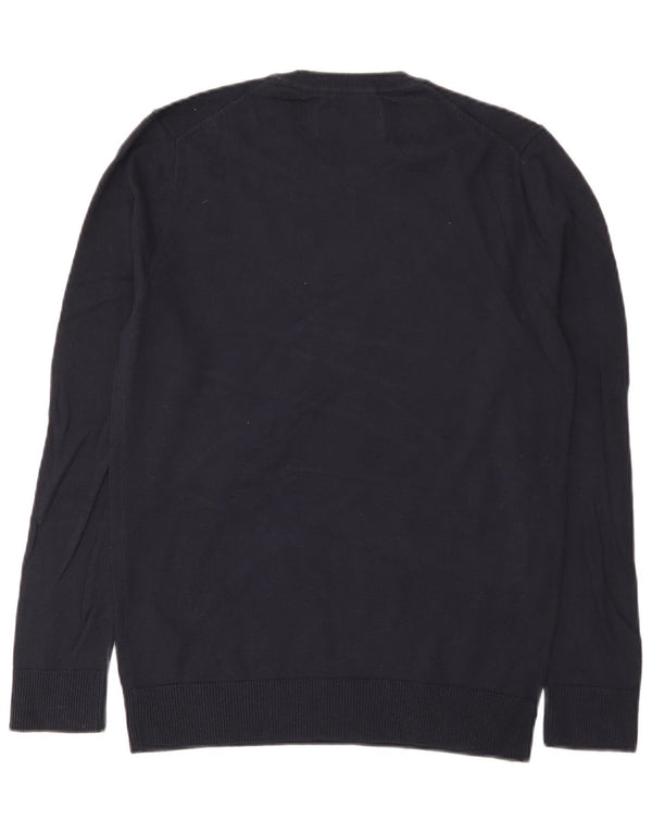 Abercrombie & Fitch Herre sweater med rund hals trøje Medium marineblå bomuld