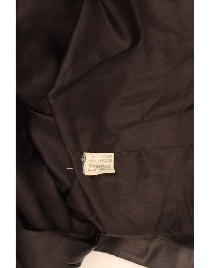 Vintage herre 3-knaps læder blazerjakke UK 38 Medium Sort