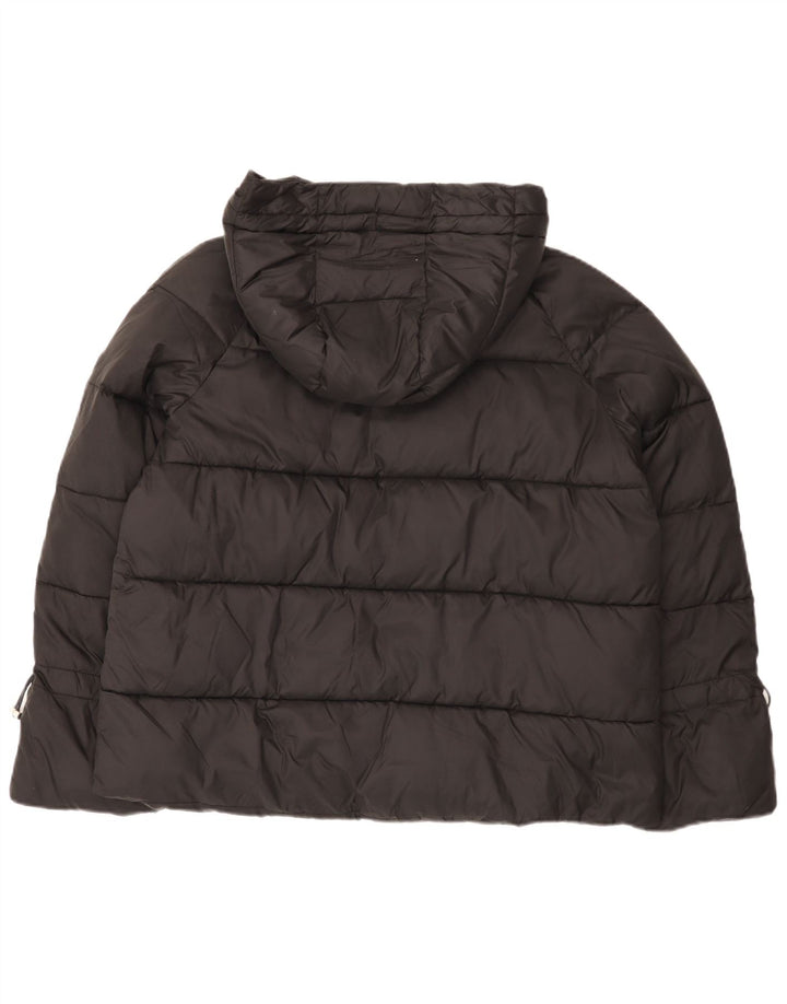 Zara Dame Hætte Polstret Jakke UK 16 Stor Sort Nylon