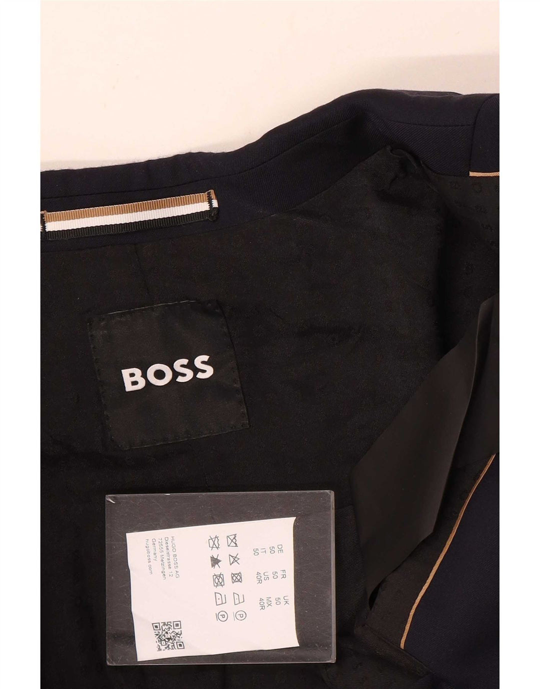 Hugo Boss Herre 2-knaps blazerjakke EU 50 Stor marineblå uld