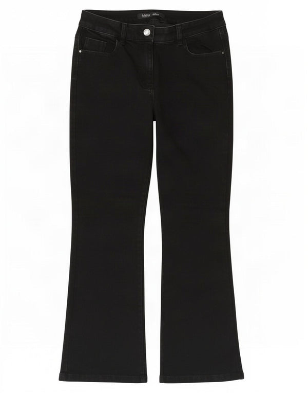 M&Co Womens Petite Bootcut Jeans UK 14 Large W30 L28 Black Bomuld