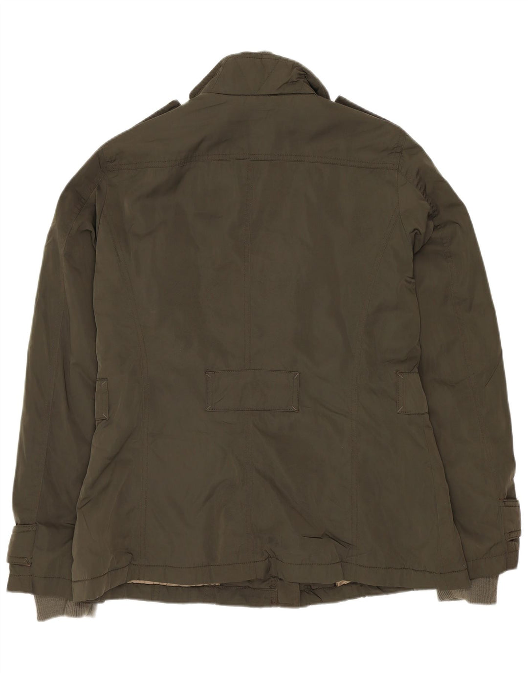 MASSIMO DUTTI Militærjakke til kvinder UK 14 Medium Khaki Polyester