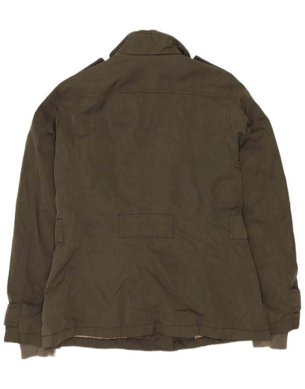 MASSIMO DUTTI Womens Military Jacket UK 14 Medium Khaki Polyester
