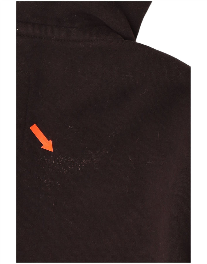 SUPERDRY Herre grafisk hættetrøje med lynlås, lille sort bomuld