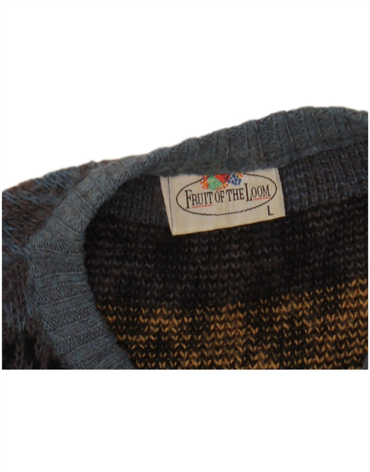 Fruit Of The Loom Herre Crew Neck Jumper Sweater Stor Flerfarvet