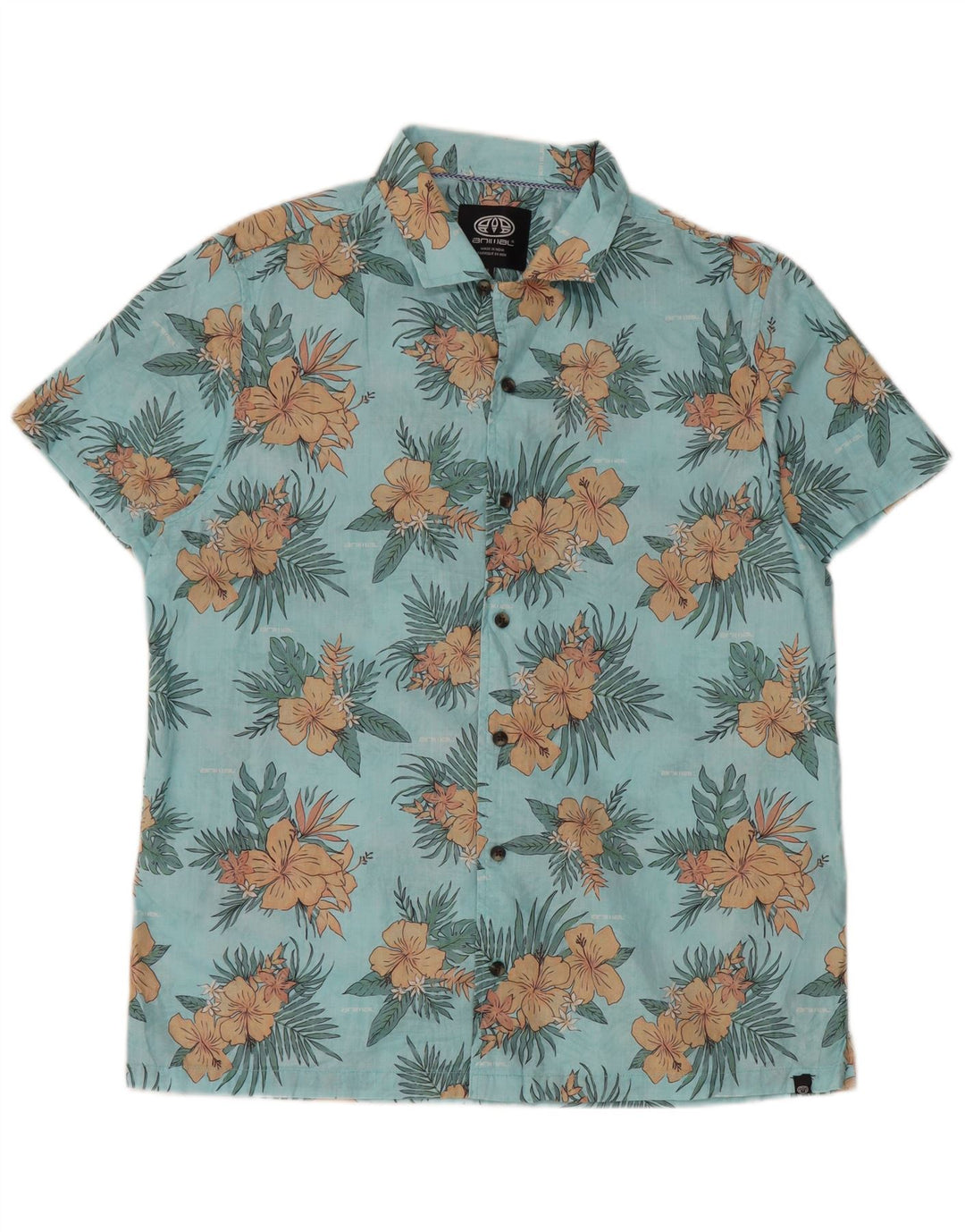 Animal Herre kortærmet skjorte Medium Blue Floral