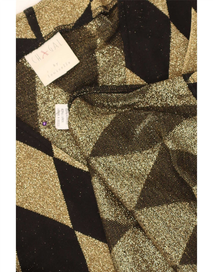 Vintage Kvinders Oversized Cardigan Sweater UK 16 Large Black Argyle/Diamond