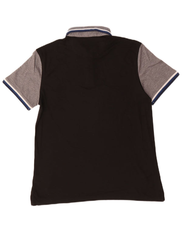 Calvin Klein Herre Slim Fit Polo Shirt Medium Sort Colourblock Bomuld