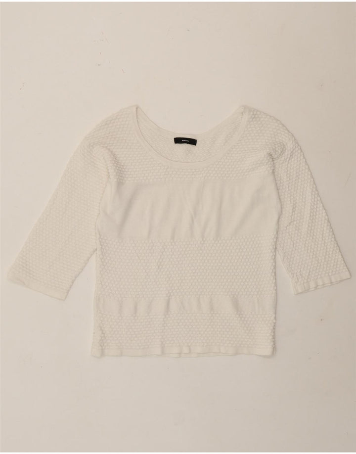 Diesel Dame Top 3/4 ærme UK 12 Medium White