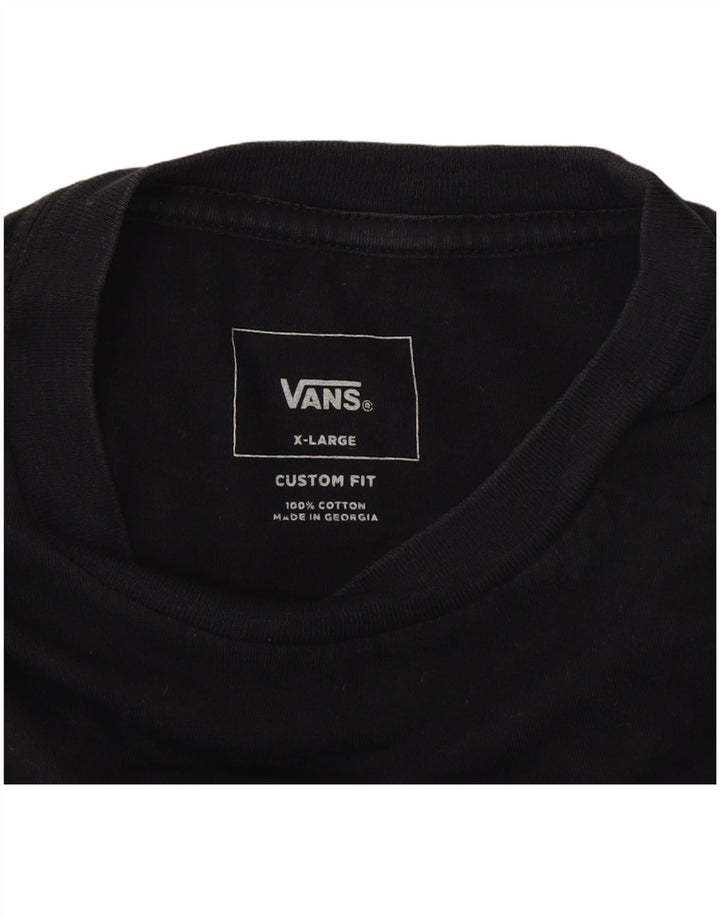 Vans Dame Custom Fit Grafisk T-Shirt Top XL Sort Bomuld