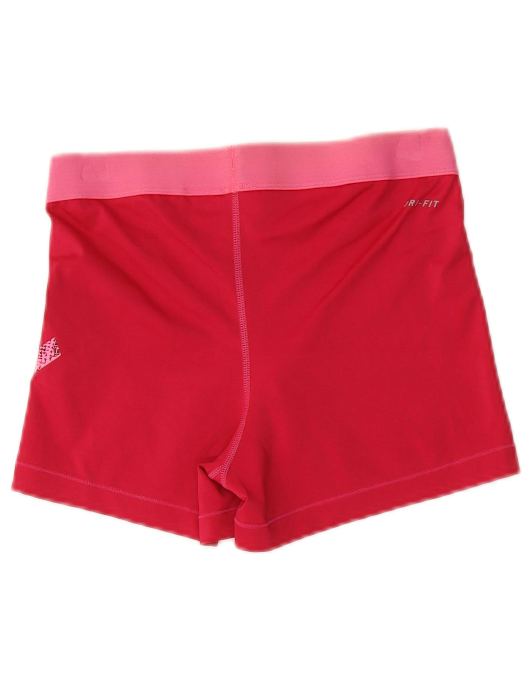 Nike Dame Dri Fit grafiske sportsshorts UK 16 Large Rød Polyester