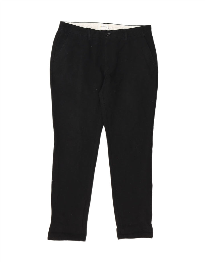 FARAH Mens Slim Chino Trousers W34 L32 Black Polyester Vintage Farah and Second-Hand Farah from Messina Hembry 