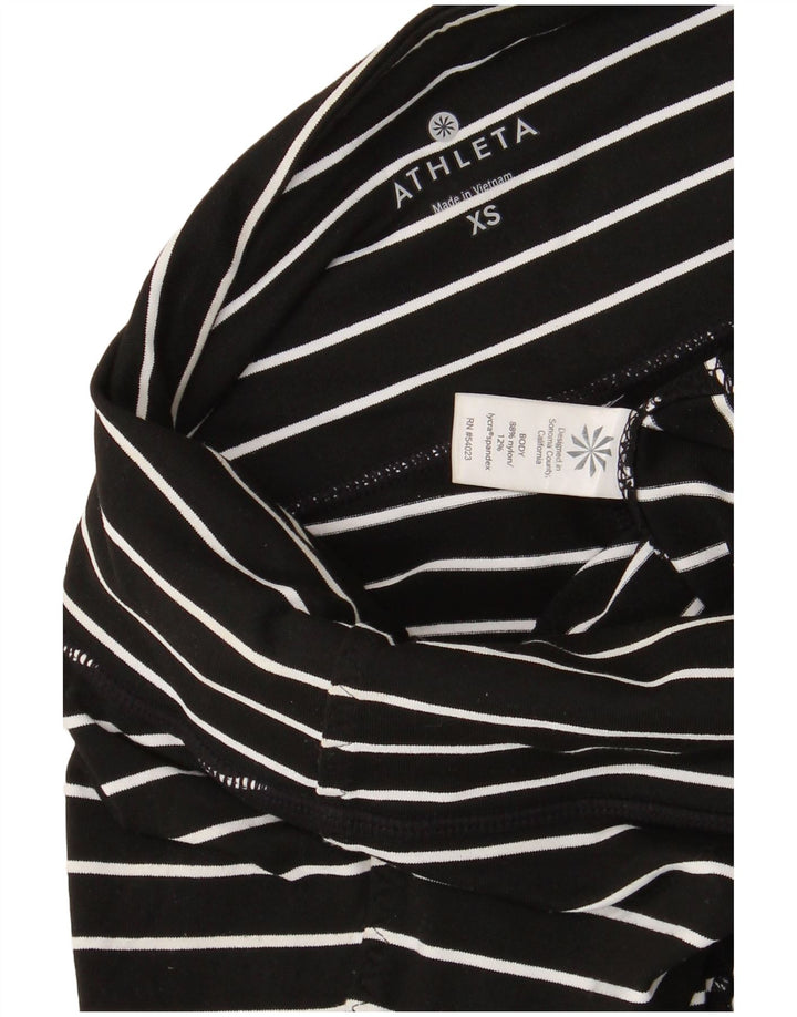 ATHLETA Womens Leggings UK 6 XS sortstribet nylon