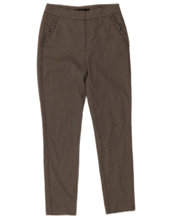Zara Dame Slim Suit Bukser XS W24 L26 Grå Houndstooth Polyester
