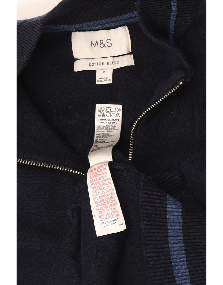 Marks & Spencer herre cardigan sweater Medium marineblå polyester