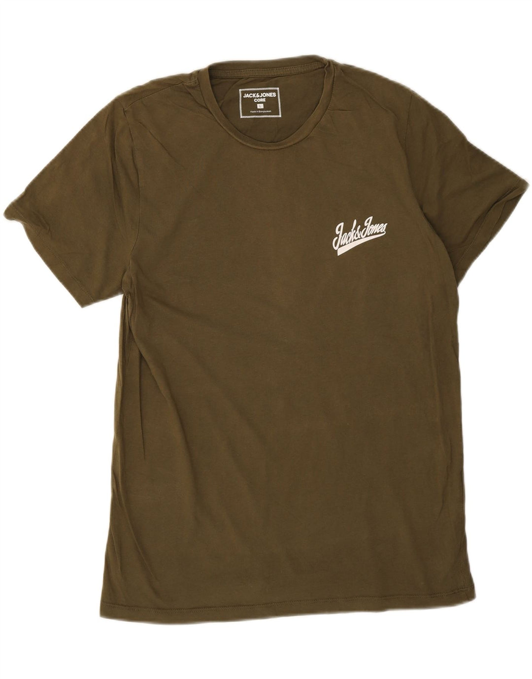 Jack & Jones Herre T-Shirt Top Stor Khaki Bomuld