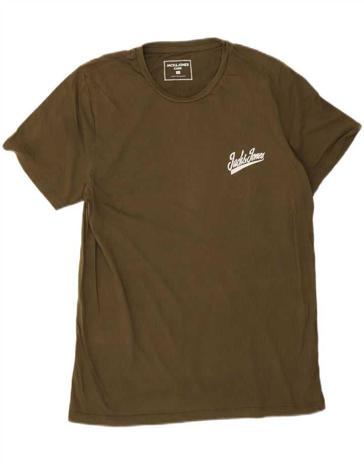 Jack & Jones Herre T-Shirt Top Stor Khaki Bomuld