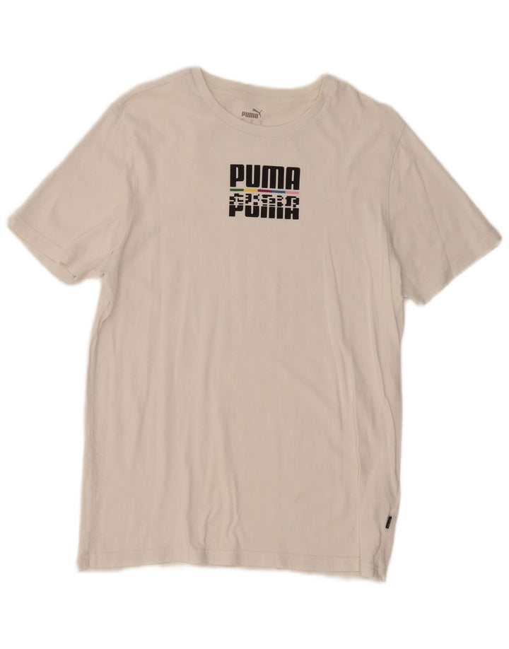PUMA Herre grafisk T-shirt Top Lille hvid bomuld