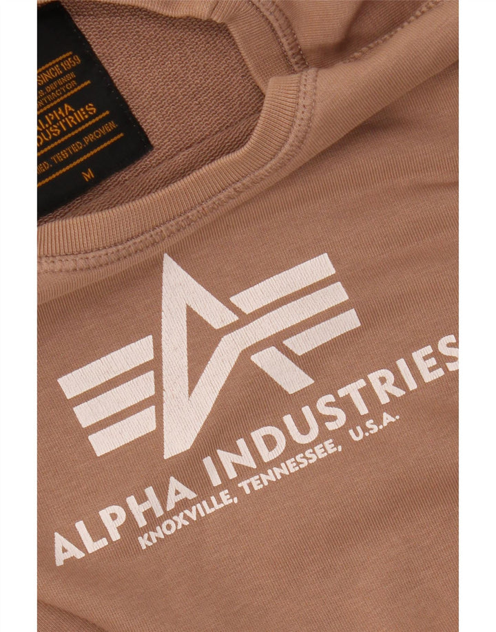 ALPHA INDUSTRIES Graphic Sweatshirt Jumper UK 14 Medium Brun