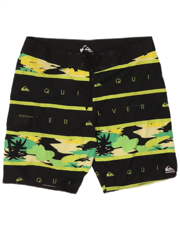 Quiksilver grafiske badeshorts til mænd, store sortstribede polyester